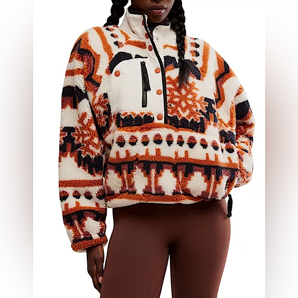 NWT Free People Movement Rocky Ridge Pullover in Snowflake. Size Large.